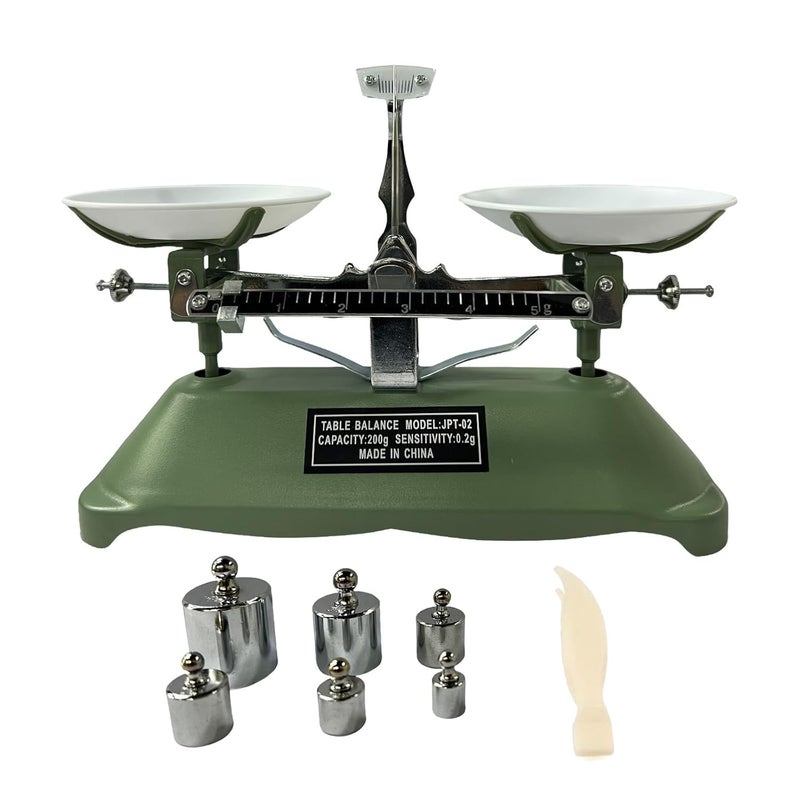 ta da 200g/0.2g Mechanical Balance Scale with Calibration Weights for Science Lab and Classroom Teaching Tool - Image 1